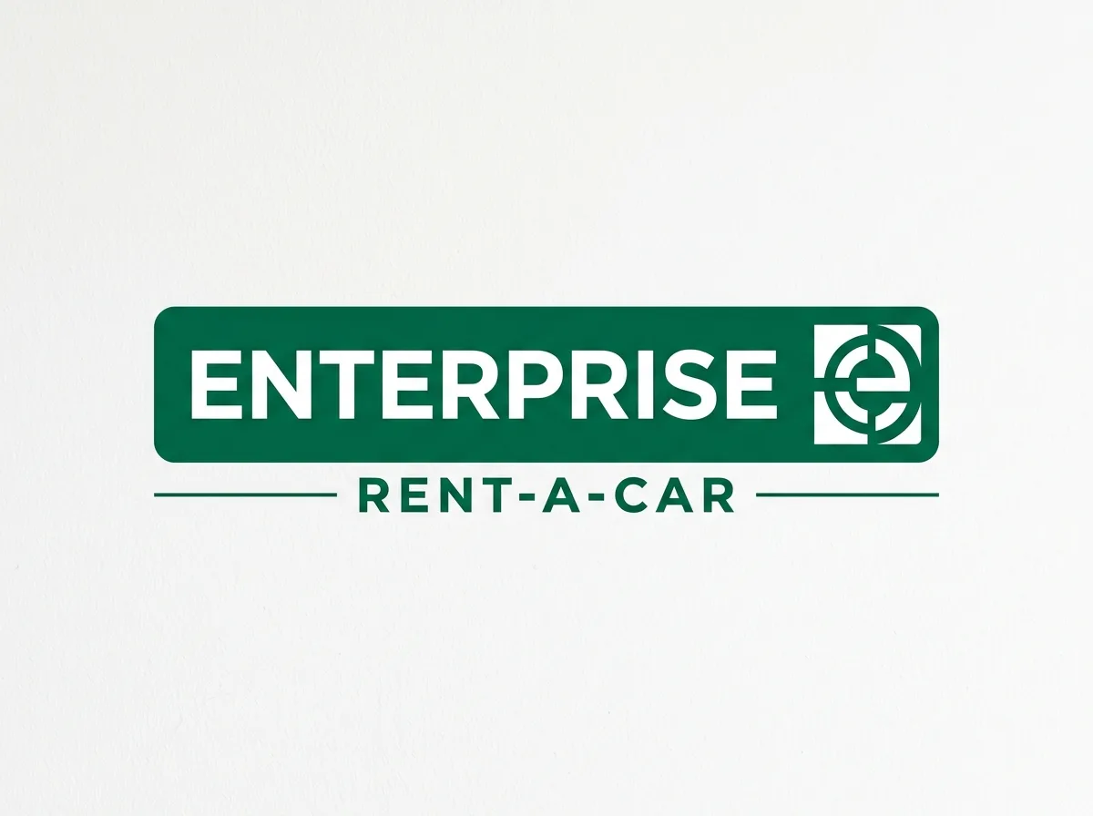 Enterprise Rent-A-Car logo, green color scheme, white text, professional brand design